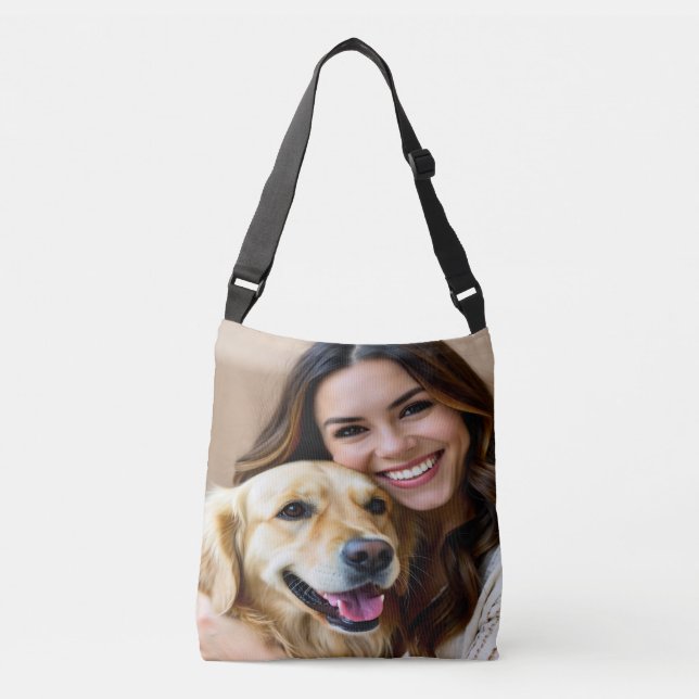Bolso Cruzado Add Golden Retriever Photo Personalize (Anverso)