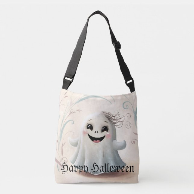 Bolso Cruzado Adorable amigo fantasma de Halloween DesignTote (Anverso)