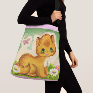 Bolso Cruzado adorable gatito de ojos verdes