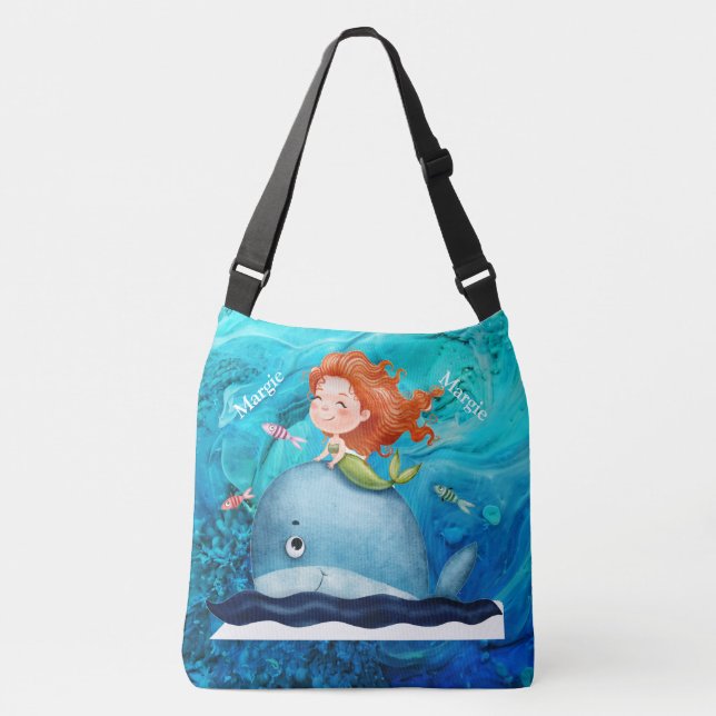 Bolso Cruzado Adorables Bodega De Criaturas Oceánicas Sirena Y P (Anverso)