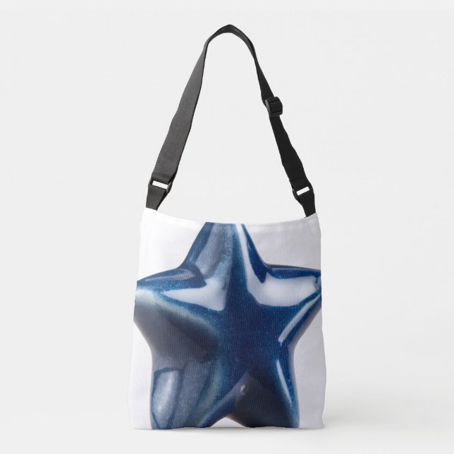 Bolso Cruzado Aesthetic 3D Blue Star Art Tote Bag (Anverso)