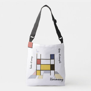Bolso Cruzado Agradable Neoplasticismo Art Monograma. Letra H