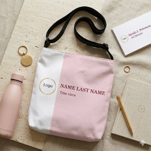 Bolso Cruzado Agregar logotipo Simple Rubor Rosa Nombre Título