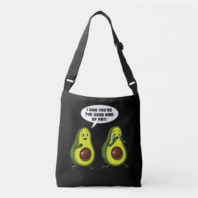 Bolso Cruzado Aguacate El Buen Tipo De Chiste Vegan Grasoso (Anverso)