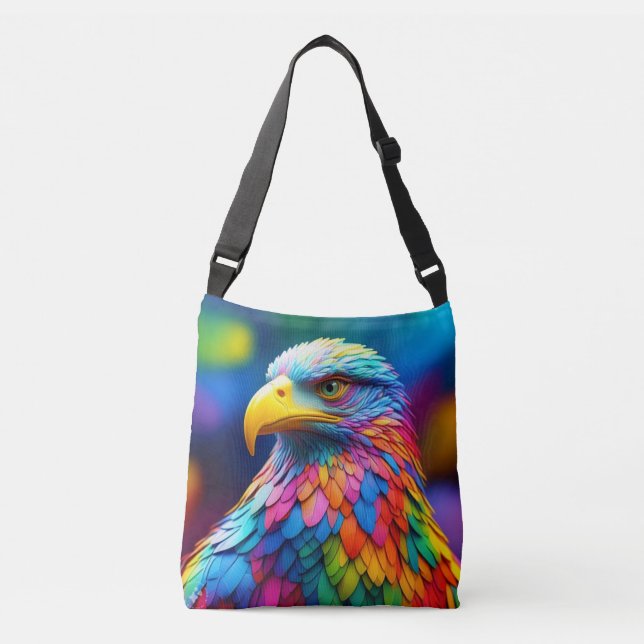 Bolso Cruzado Águila calva de color arcoiris 65456 (Anverso)