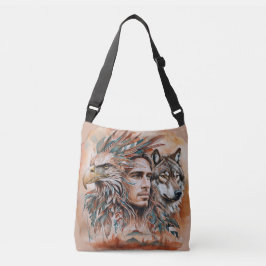 Bolso Cruzado Águila - Hombre - Lobo - acuarela arte 1 - Diversi