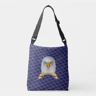 Bolso Cruzado Águila y cinta en círculos azules sin costuras