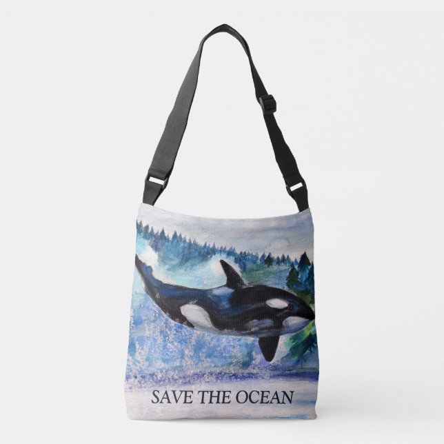 Bolso Cruzado Ahorre el personalizado del océano todo encima - (Anverso)
