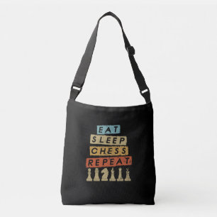 Bolso Cruzado Ajedrez - Come Duerme Ajedrez Repite