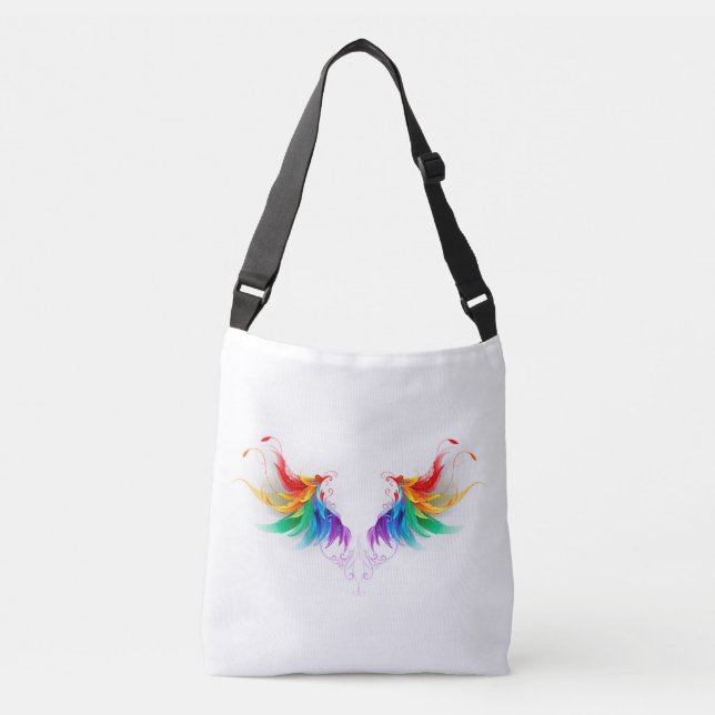 Bolso Cruzado Alas del arco iris fluidas (Anverso)