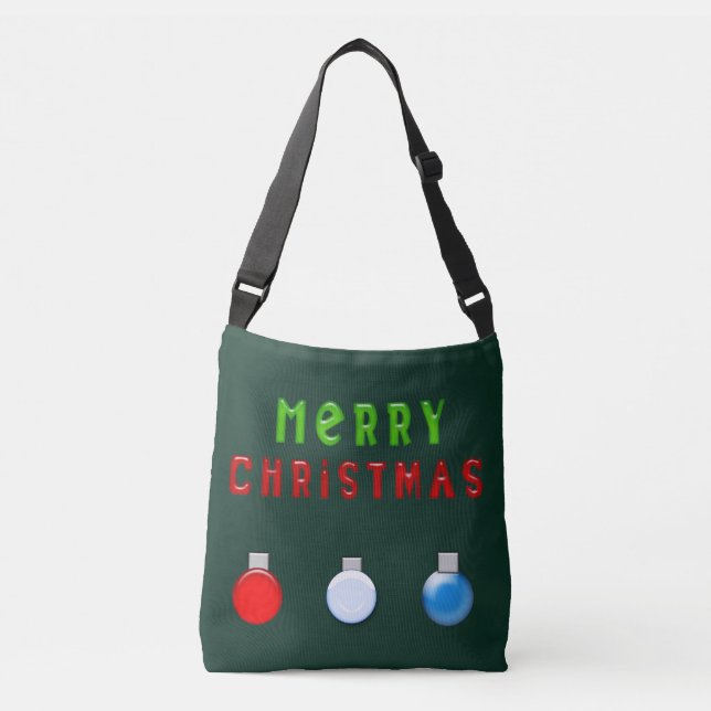 Bolso Cruzado alegres decoraciones navideñas (Anverso)