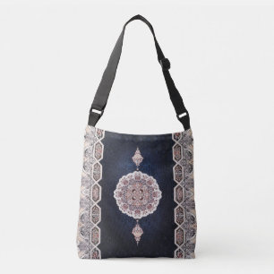 Bolso Cruzado Alfombra Persa Turca Azul Antigua