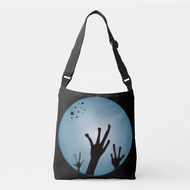 Bolso Cruzado Alien Hands Sci-Fi Fantasy ET Spooky Weird Planet (Anverso)