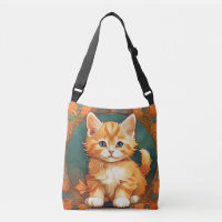 Alphonse Mucha Style Naranja Cat
