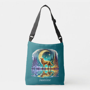 Bolso Cruzado Amantes del lobo lindo añaden nombre 