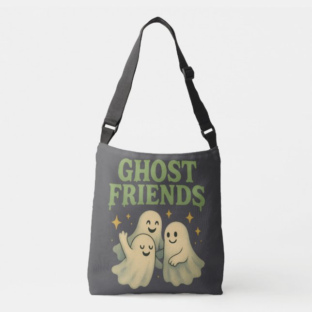 Bolso Cruzado Amigos fantasma - Gris (Anverso)