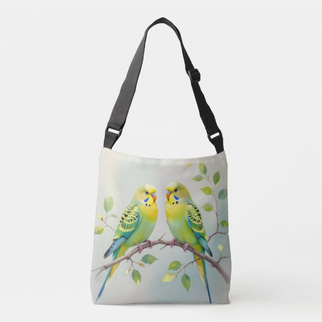 Bolso Cruzado Amo a mis periquitos (Anverso)