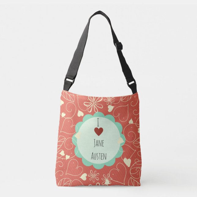 Bolso Cruzado Amo el modelo del naranja de Jane Austen (Anverso)