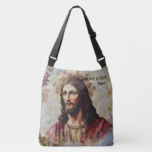 Bolso Cruzado Amo el nombre personalizado de Jesús (Anverso)