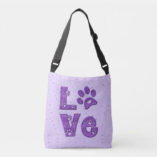 Bolso Cruzado Amo los gatos - púrpura