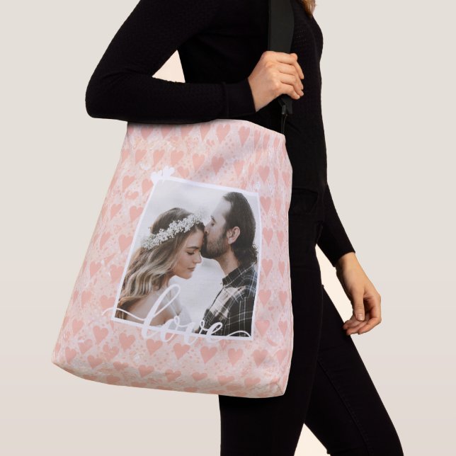Bolso Cruzado Añade tu propia foto Personalizado Corazones de am (Detalle)