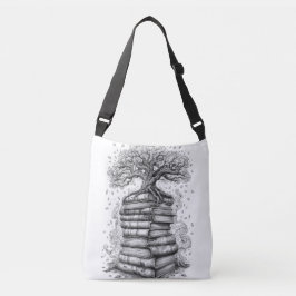 Bolso Cruzado Ancient Tree of Knowledge Ink Graphic Tote Bag