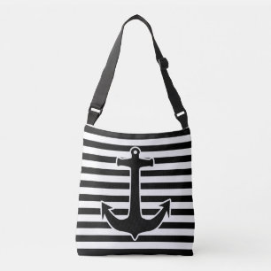 Bolso Cruzado Anclar negro con contorno blanco + tus ideas