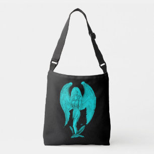 Bolso Cruzado Ángel, diseño negro y verde