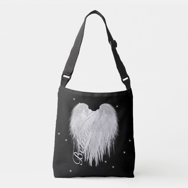 Bolso Cruzado ANGEL WINGS ‘Believe’ Heart Black Starry (Anverso)