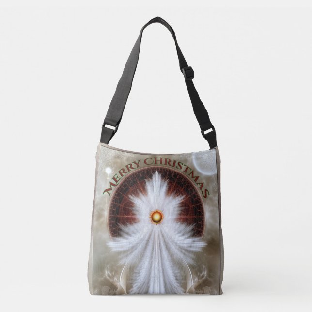 Bolso Cruzado Angel Wings Snowflake Feliz Navidad (Anverso)