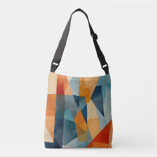 Bolso Cruzado Ángulos abstractos de azul y Naranja