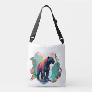 Bolso Cruzado Animal De Arte Del Vector De Leopardo En La Natura