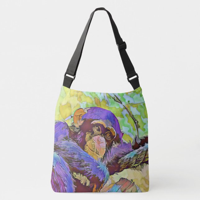Bolso Cruzado animal inteligente - chimpancé 3 (Anverso)