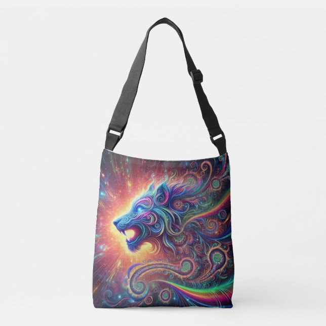 Bolso Cruzado Animal psicodélico - Espíritu galáctico (Anverso)