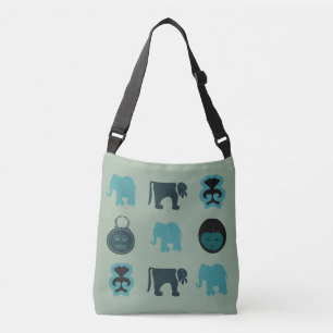Bolso Cruzado Animales africanos abstractos y arte simbólico