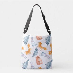 Bolso Cruzado Animales forestales personalizados. Lobo, oso, zor