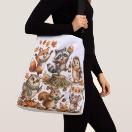 Bolso Cruzado Animales lindos del bosque de otoño jugando
