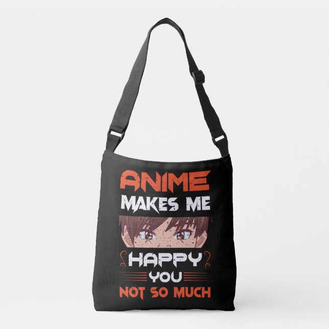 Bolso Cruzado Anime Me Hace Feliz No Tanto (Anverso)