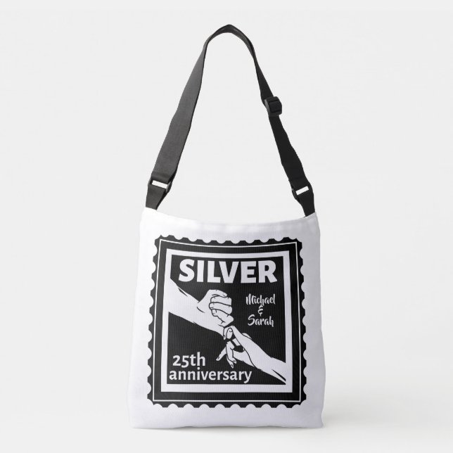 Bolso Cruzado aniversario boda 25 años de plata (Anverso)