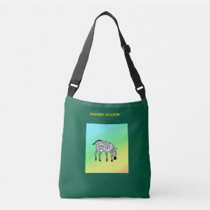 Bolso Cruzado Aniversario de la cebra de Kenia lindo y feliz