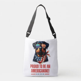 Bolso Cruzado Anteojos de la Bandera Americana Rottweiler 4 de j