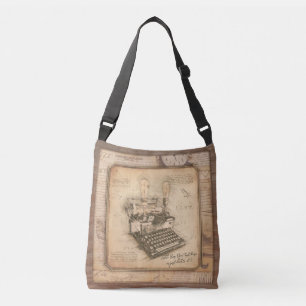 Bolso Cruzado Antigua máquina de escribir. Regalo de autor/escri
