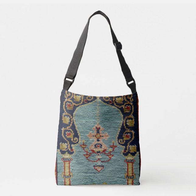 Bolso Cruzado Antigüedad de alfombra kilim turca (Anverso)