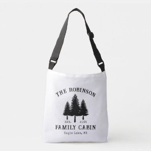 Bolso Cruzado Apellido Cabaña Rústico País Árboles Elegante