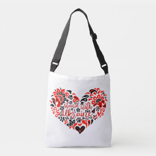 Bolso Cruzado Apoyar a Ucrania con letras y corazón
