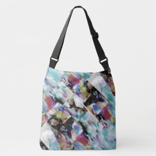 Bolso Cruzado Aqua Fuschia Púrpura Beige Diagonal Filas de Paint