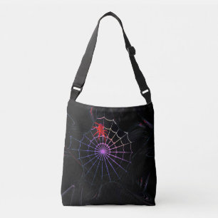Bolso Cruzado Araña Roja En Una Web Brillante