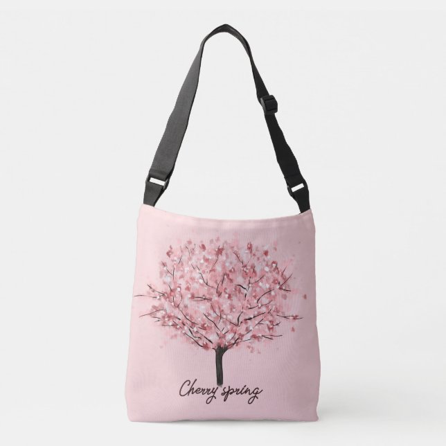 Bolso Cruzado Árbol de flores de cerezo (Anverso)