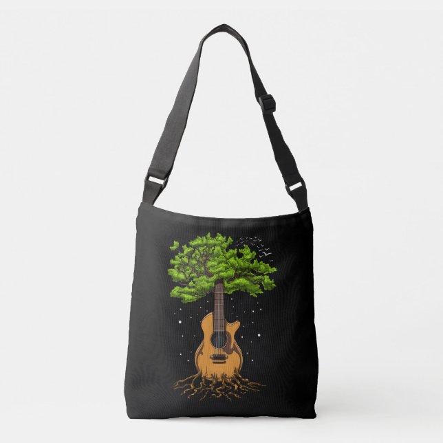 Bolso Cruzado Árbol De Guitarra Acústica De Vida (Anverso)