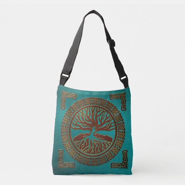 Bolso Cruzado Árbol de la vida - Yggdrasil - imitación de cuero (Anverso)